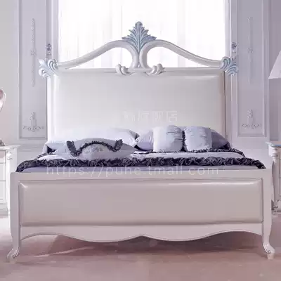 Children's bed Princess bed European Mediterranean small bed Single bed 1 2 1 5 meters children's bed girl custom solid wood