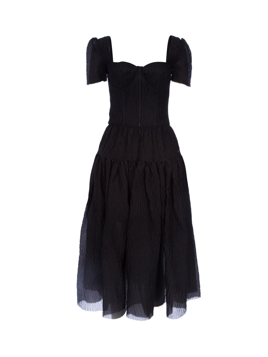 Dolce&Gabbana 黑色皱面复古轻礼服