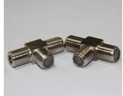 F-KKK threaded inch conversion head F female one point two F three-way female head cable TV TV three-way conversion head