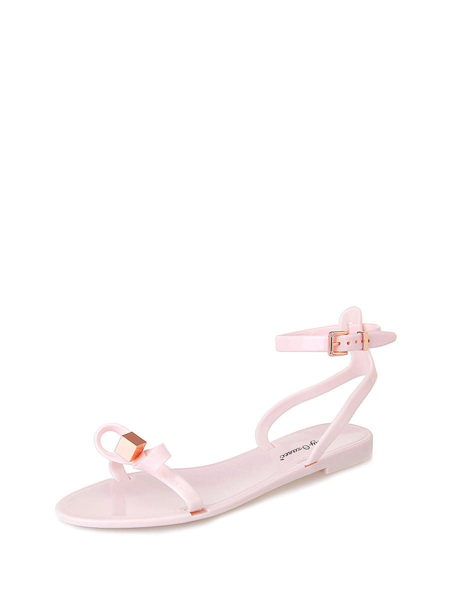 Lucky Ozasec 浅粉色细带式蝴蝶结装饰女士凉鞋