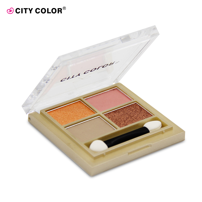 city color幻彩四色眼影 显色持久不晕染眼影盘初学者眼彩盒