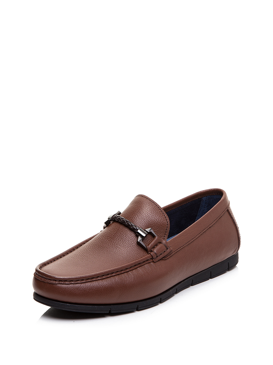 TRANOI 棕色编织襻带饰乐福鞋