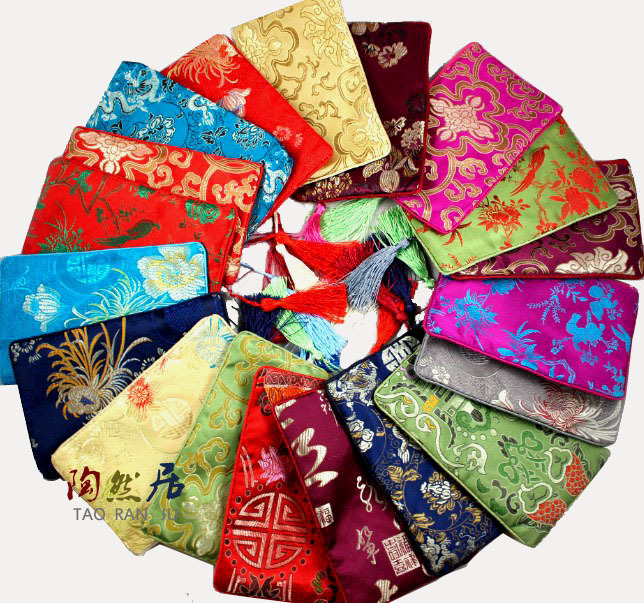 Chinese-Style Classical Rectangular Zipper Silk Wallet/Velvet Brocade Small Item Storage Bag, Available in Multiple Colors Chinese-Style Classical Rectangular Zipper Silk Wallet/Velvet Brocade Small Item Storage Bag, Available in Multiple Colors