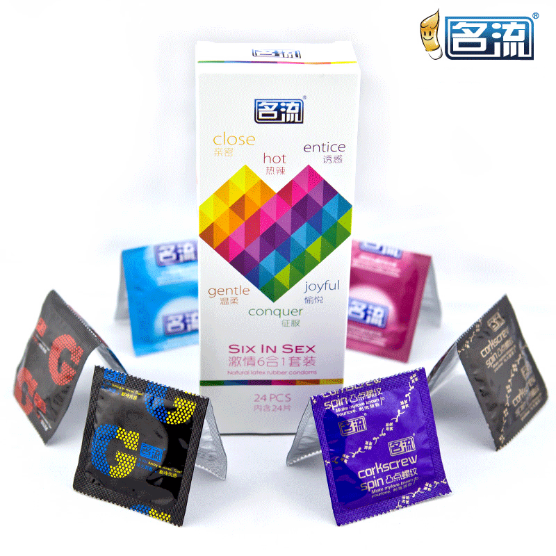 名流避孕套超值6合1 24只 超薄润滑 安全套 成人情趣性用品