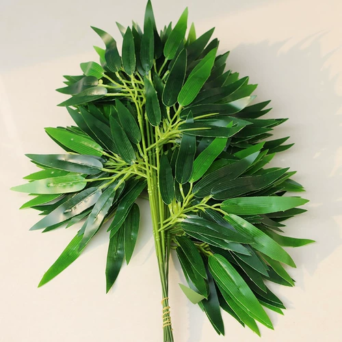 Симуляция бамбукового листа золотой бамбуковой лист фальшивый зеленый растительный симуляция