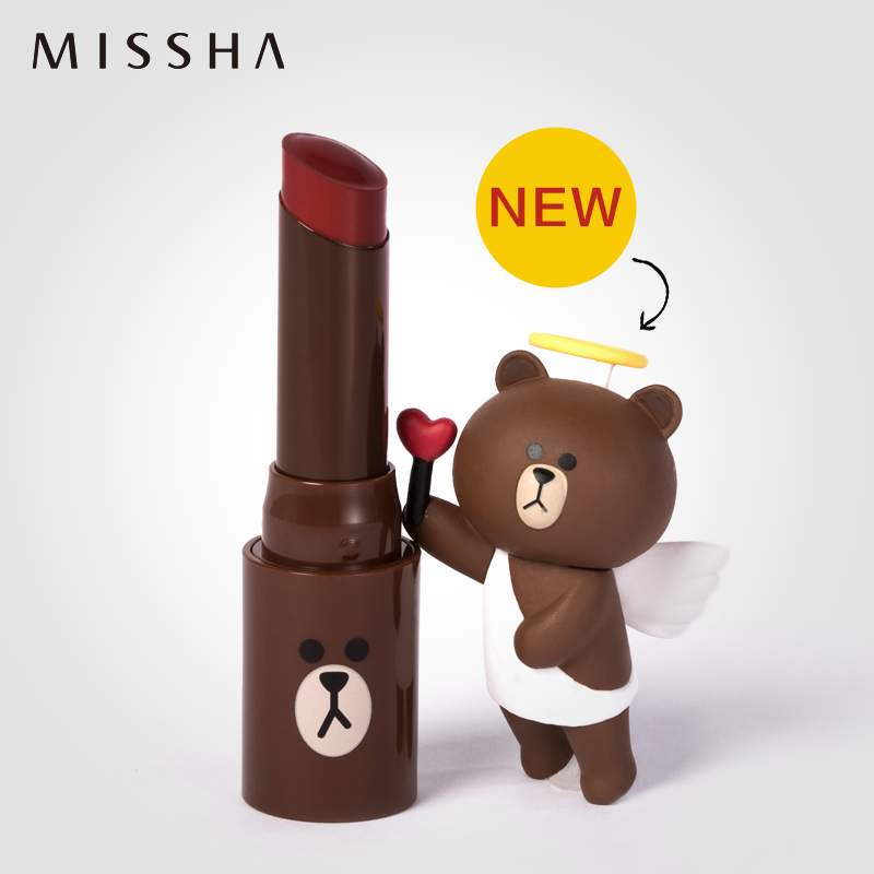 Missha/谜尚LINE FRIENDS口红哑光唇膏 复古红流行色唇膏