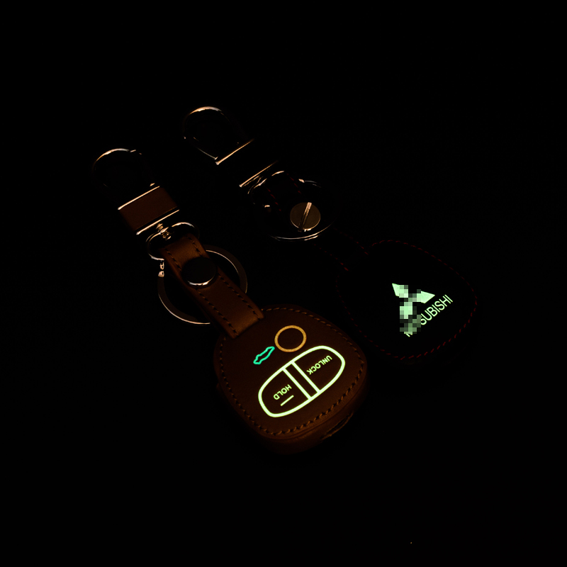 专用于15款三菱翼神钥匙包16欧蓝德真皮汽车钥匙套扣劲炫改装用品