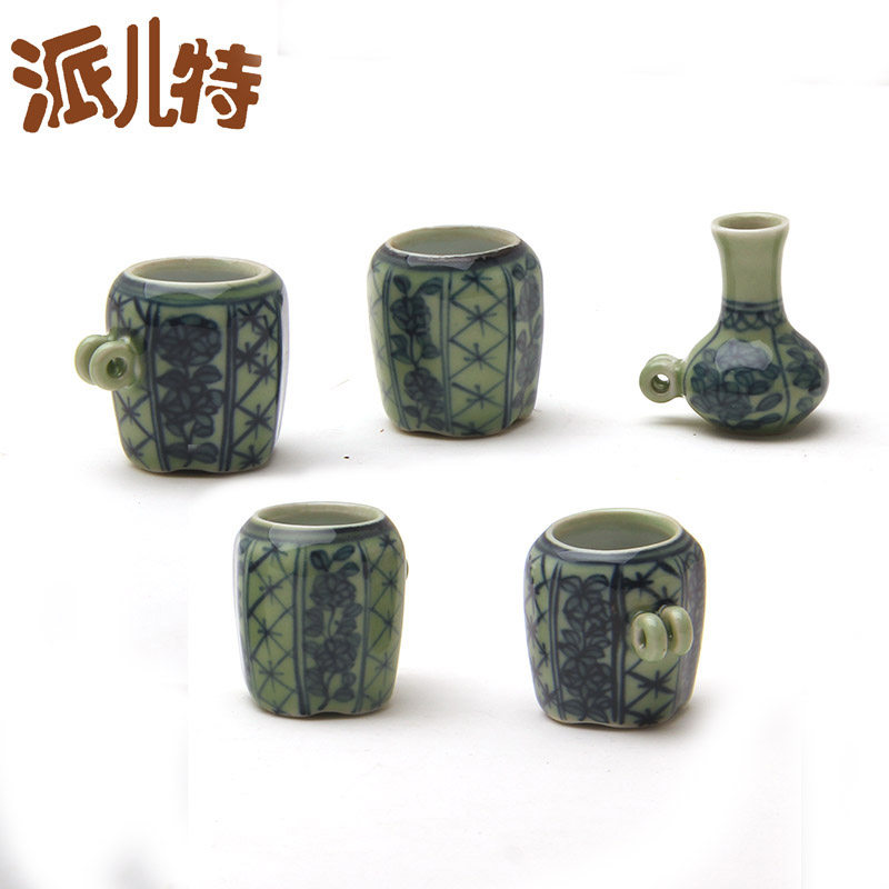 Antique rich flower cup embroidered eye cup feeder 48 and 52 small square cage for small bird cup golden soybean