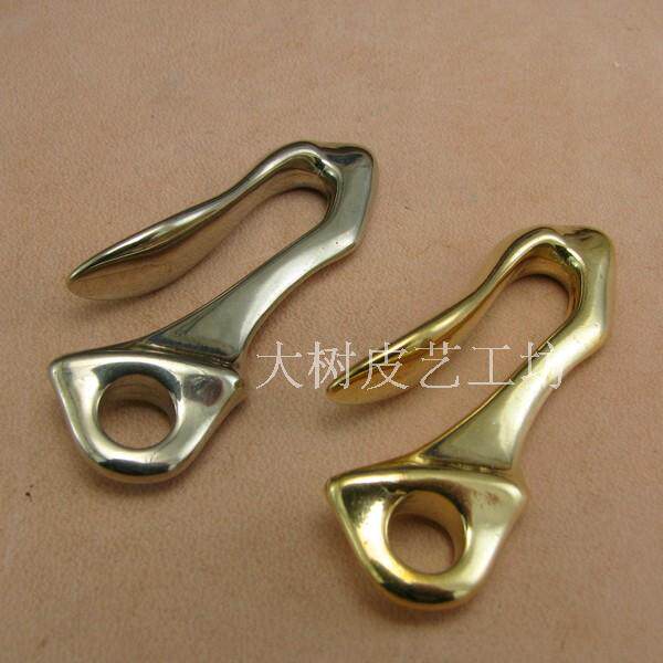 Copper Wallet Hook U Hook Bamboo Hook Keychain Hook Handmade Leather Art Leather Accessories (TC47) - Taobao