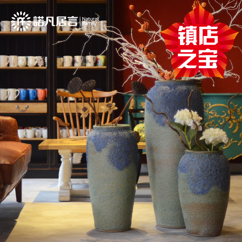 Ceramic floor big vase color glaze up decoration modern European sitting room decoration to the hotel villa place flower arrangement