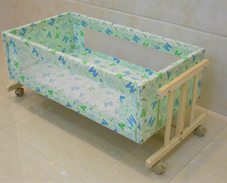 Environmental Protection Independent Cradle Bed Solid Wood No Paint Baby Bed Cradle Bed Multifunction BB Bed Crib Solid Wood