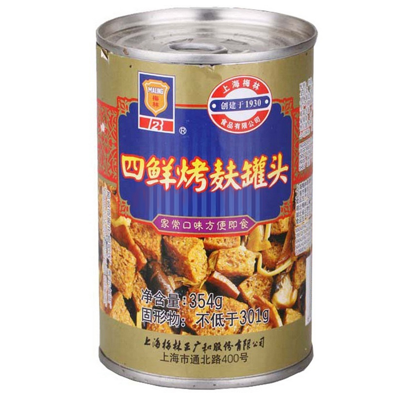 【天猫超市】梅林四鲜烤麸罐头 354g 上海特产
