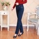 Quần áo mùa thu và phụ nữ cao tuổi eo cao cộng với quần jean nhung nữ cỡ lớn rộng quần dài thẳng quần dài áo khoác nữ trung niên cao cấp Phụ nữ cao cấp