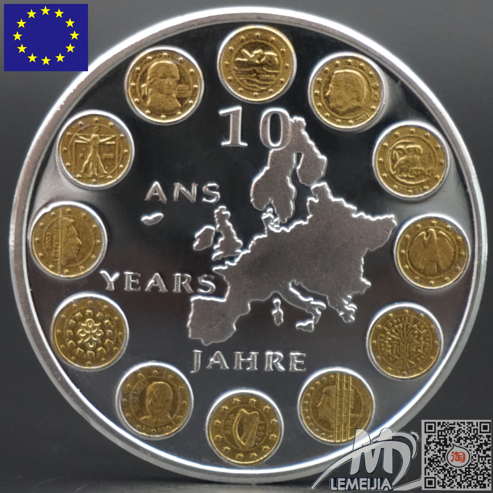 Euro Zone Coins Foreign Currencies EU Commemorative Coins twelve Countries Numismatic twelve-Year Silver Silver and Silver Silver Coins