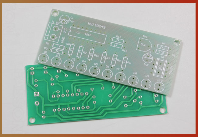 NE555 NE555 CD4017 running water colored lights PCB empty board