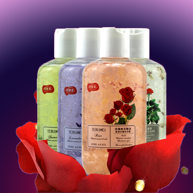 特惠美玫瑰茉莉薰衣草鲜花精油沐浴露套装（250ml*4）沐浴乳套装