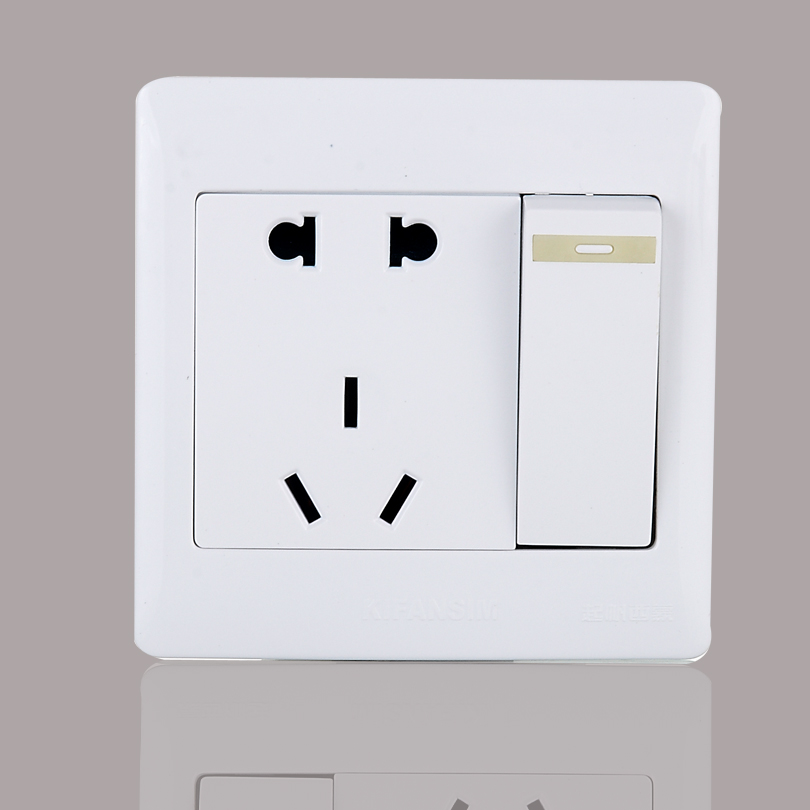 KIFANSIM Qifan Simon K5 0 series switch panel one open single control with five-hole socket two three plug