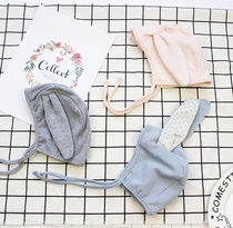 Autumn Korea with the same cute long ears men and women baby lace-up ear protection newborn baby cotton windproof hat