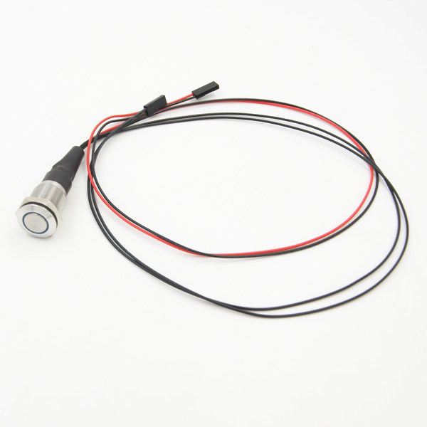 Metal button computer reboot 16mm luminous host shell switch 50CM line length