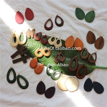 A BaO-Korean style retro temperament niche Wood Hollow earrings minimalist wind Joker water drop wood earrings