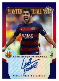 2015 Donruss style star card Barcelona Suarez signed refraction flash card