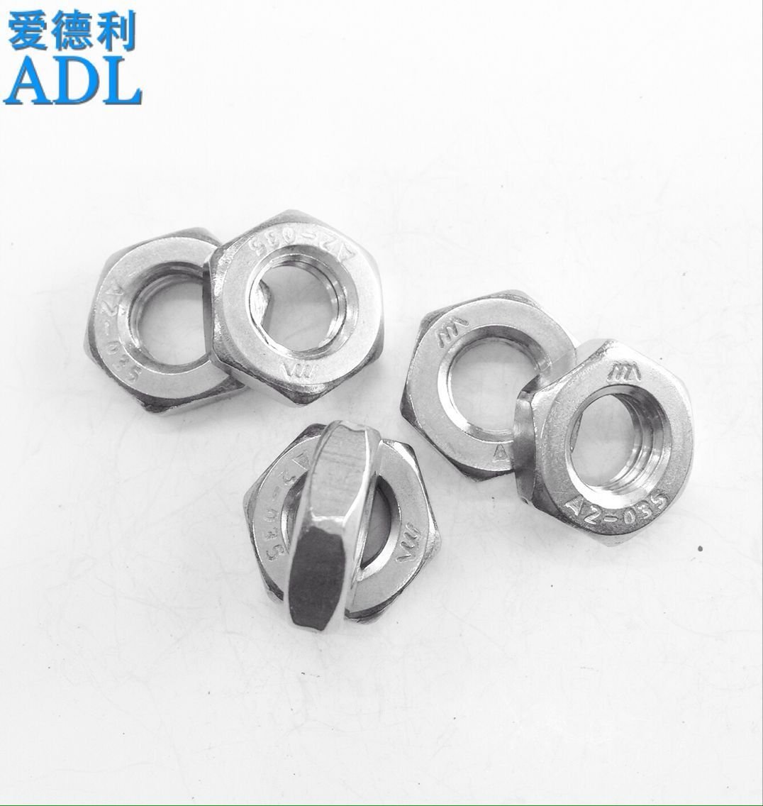 GB6172 Stainless steel 304 hexagon thin nut thin nut Flat thin nut M2-M20