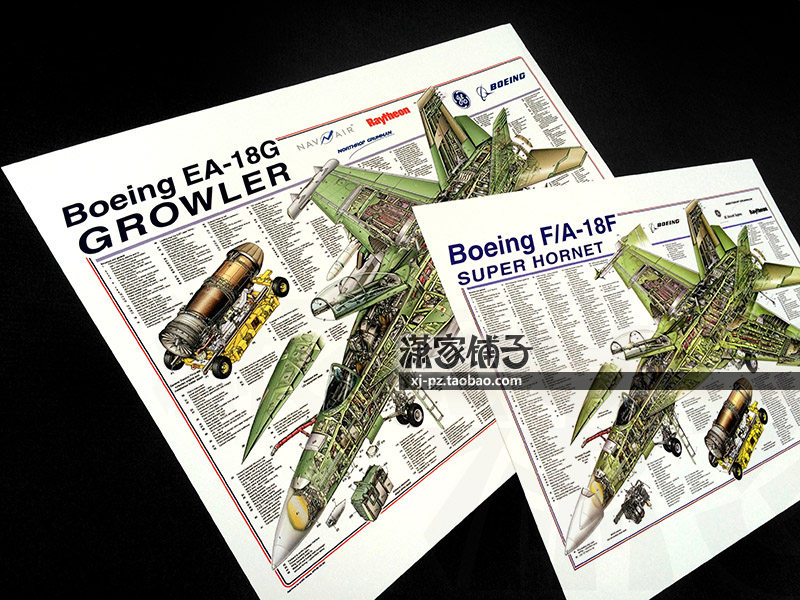 F18 EA18G Collection Super Hornet Growler Electronic Fighter Structure Diagram Poster Decorative Painting