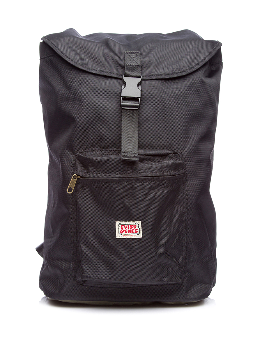 Evisu 黑色Logo卡扣饰双肩包