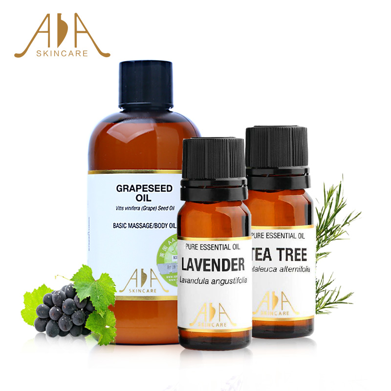英国AA网 葡萄籽油基础油薰衣草精油茶树精油套装 控油祛痘套装