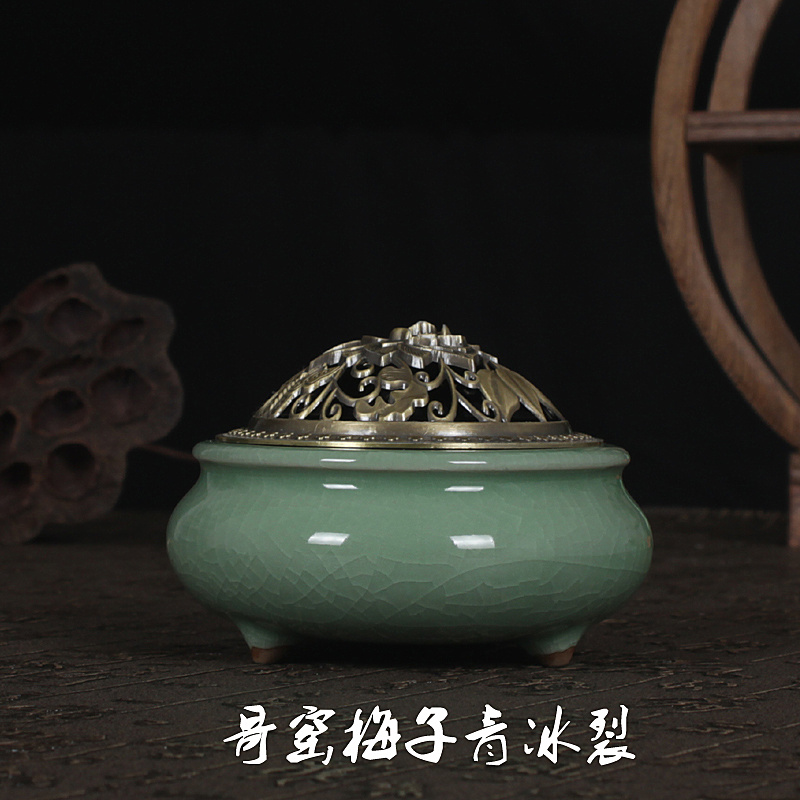 Second killing Ceramic aroma furnace ceramic fodder hand antique copper lavender fragrance fragrance stove