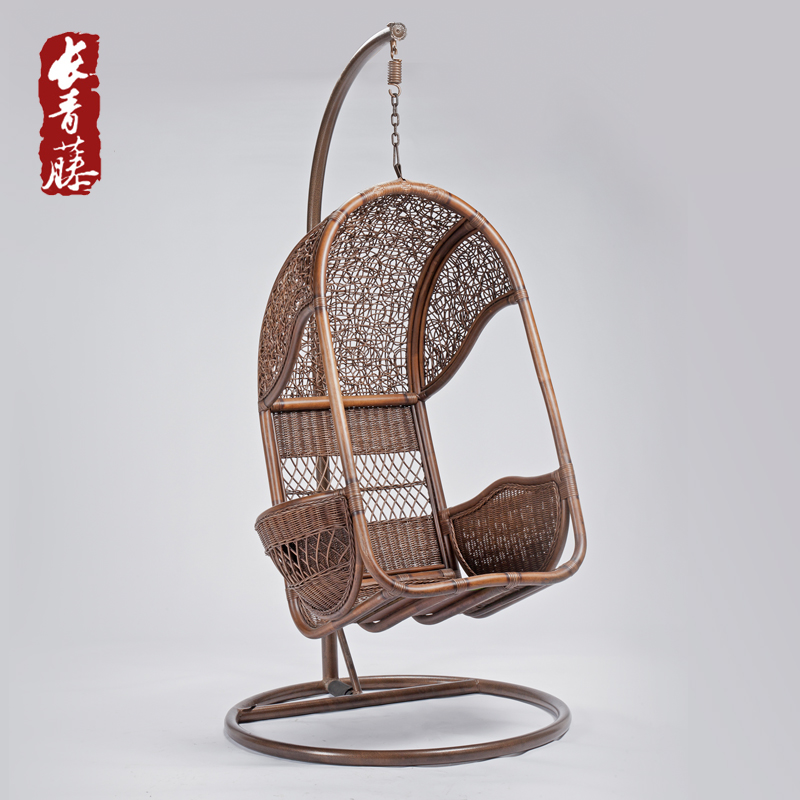 Evergreen rattan chair swing hanging basket outdoor indoor hanging chair cradle chair hanging chair leisure balcony real rattan single bird's nest