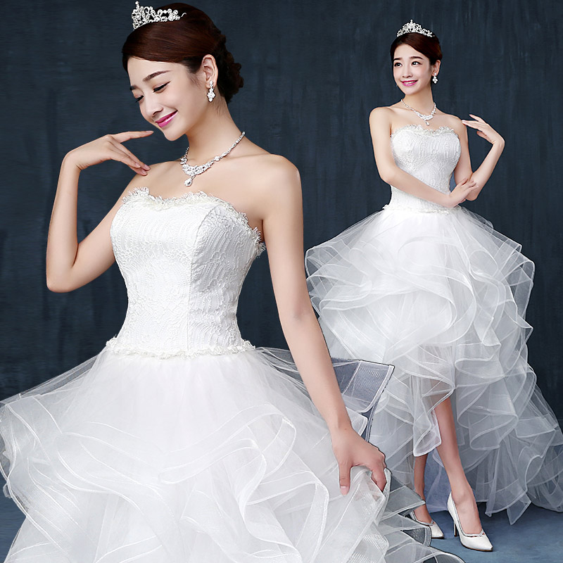 Light Wedding Dress Bride S Korean Style Dress Short Front Long