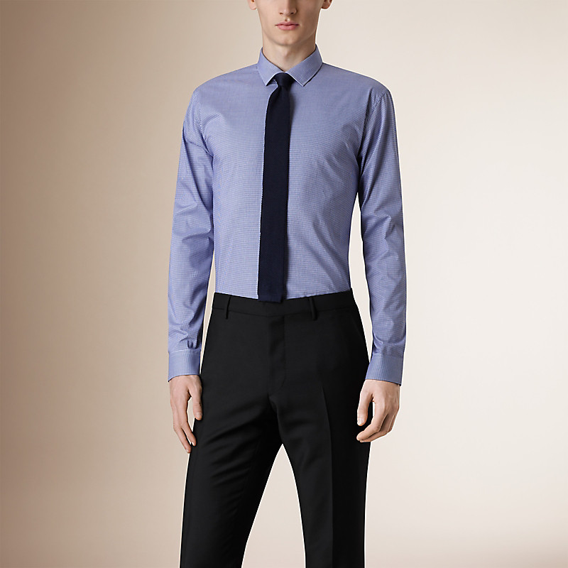 BURBERRY/博柏利现代剪裁棉质小方格衬衫 39656861