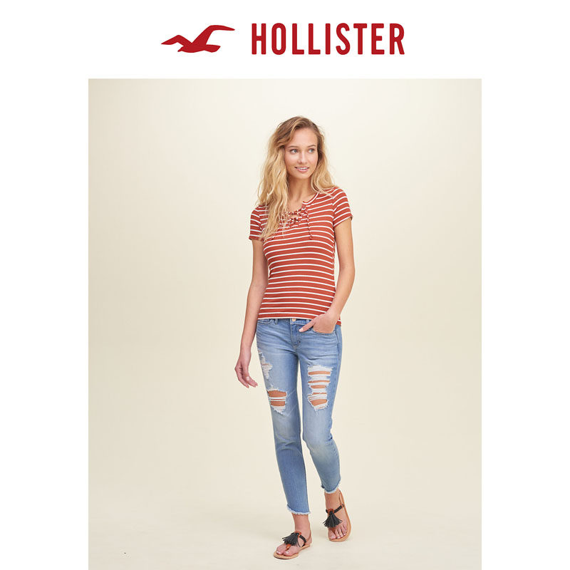 Hollister 2016春装新款九分牛仔裤 女 112346