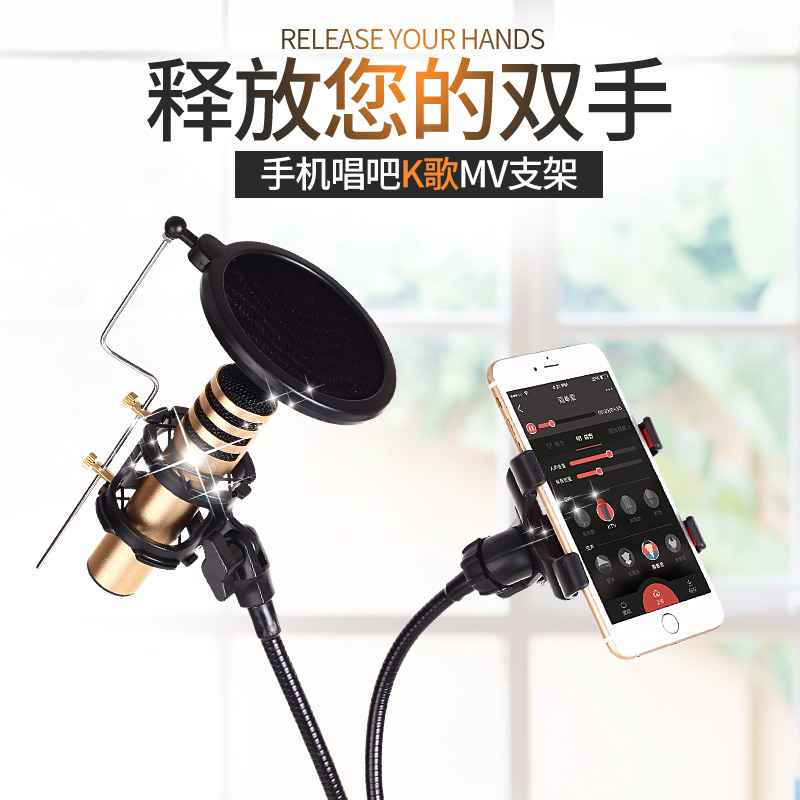 Mobile phone holder anchor live microphone holder Lazy Human Microphone Rack Shockproof Rack Mcrack Singing Cantilever Holder Clip 