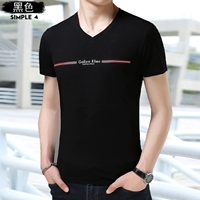 Mùa hè mới tay ngắn áo thun nam cổ chữ V Slim trẻ trung nam màu rắn cổ gà áo len mỏng phiên bản Hàn Quốc của thủy triều áo thun gucci