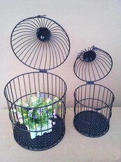 Клетка для птиц 欧式铁花艺装饰品婚庆摄影道具铁艺鸟笼装饰橱窗道具摆设壁挂摆件 Lee