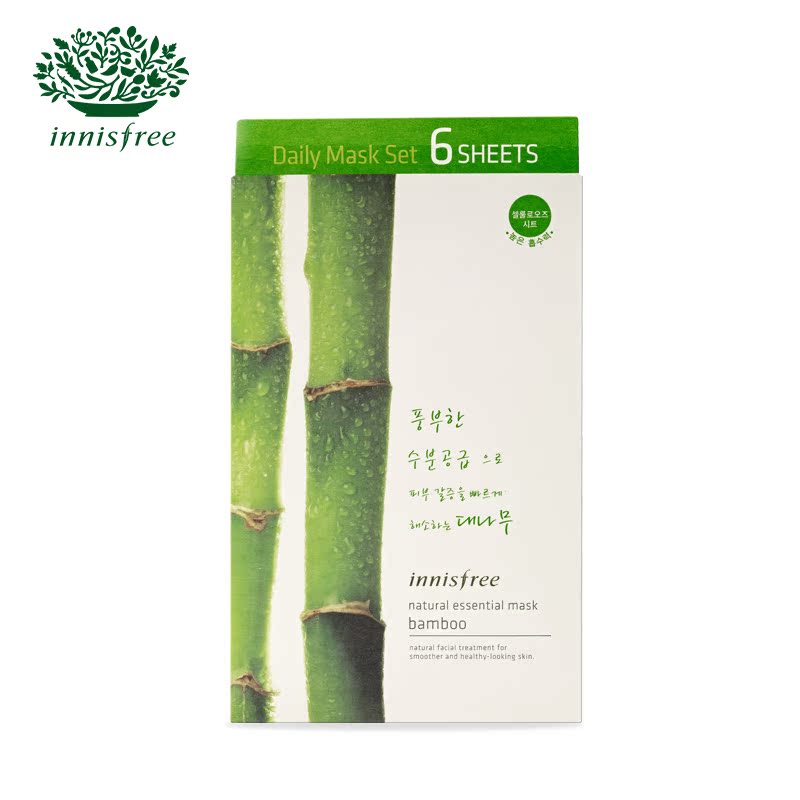 innisfree/悦诗风吟大自然精华面膜套装-竹子6片 补水保湿