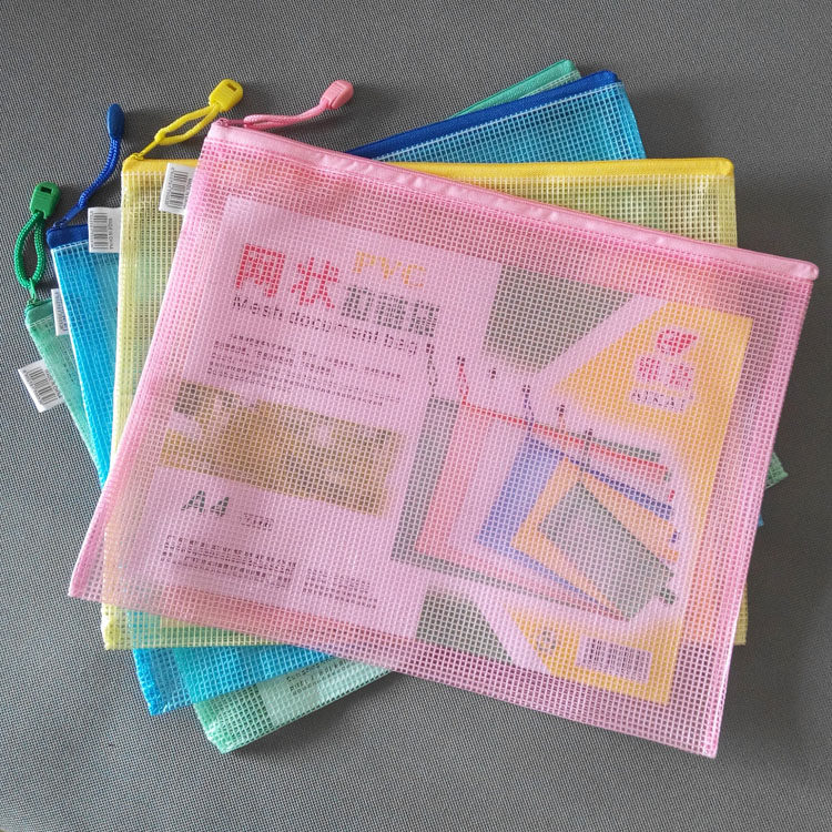 A4 Mesh bag File bag Mesh bag Mesh bag Zipper bag Edge bag