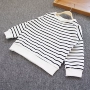Áo len nữ tay dài áo thun cotton mùa thu 2018 Thu mới Hàn Quốc t trẻ em Vòng cổ lỏng lẻo ao thun be trai han quoc