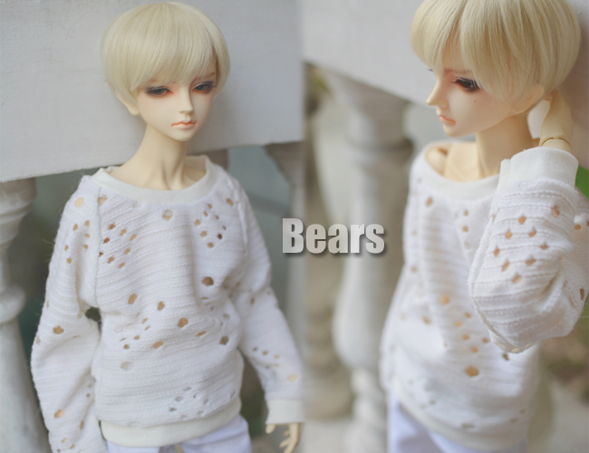 ◆Bears◆BJD baby A144 white hollow knitted raglan sleeve bat shirt 1 41 30