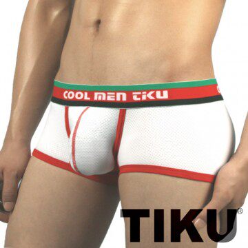 TIKU 梯酷 ~ 透气交织棉 宽版 超激凸平口男内裤台湾官网直邮进口