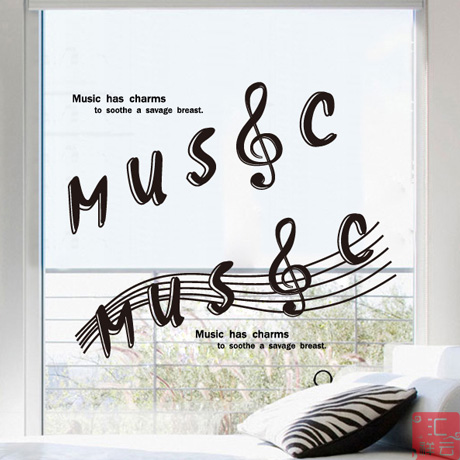 Bar Shop Shop Window Decoration Stickers Piano Music Art Training Classroom Glass Door Wall Stickers