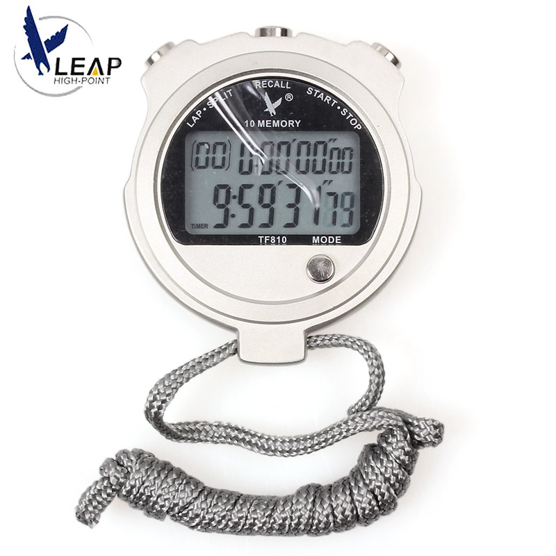 Tianfu stopwatch TF810 wear-resistant metal shell double row 10 memory stopwatch timer