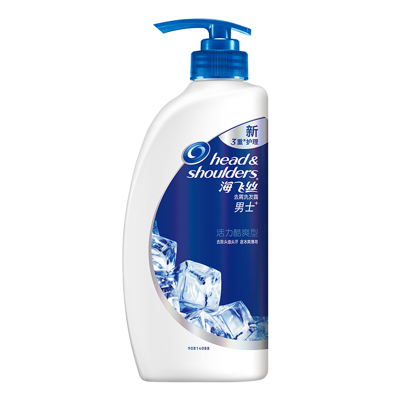 海飞丝男士活力酷爽型洗发水/露/液730ml 控油去屑止痒冰爽薄荷型