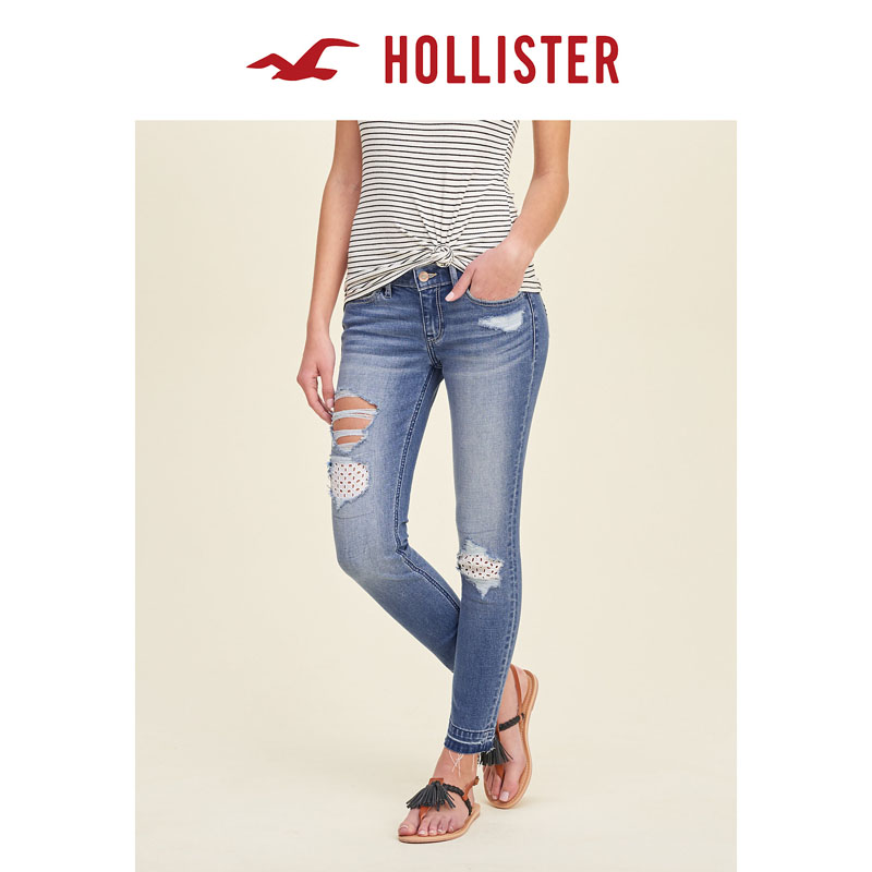 Hollister 2016春装新款九分牛仔裤 女 111927