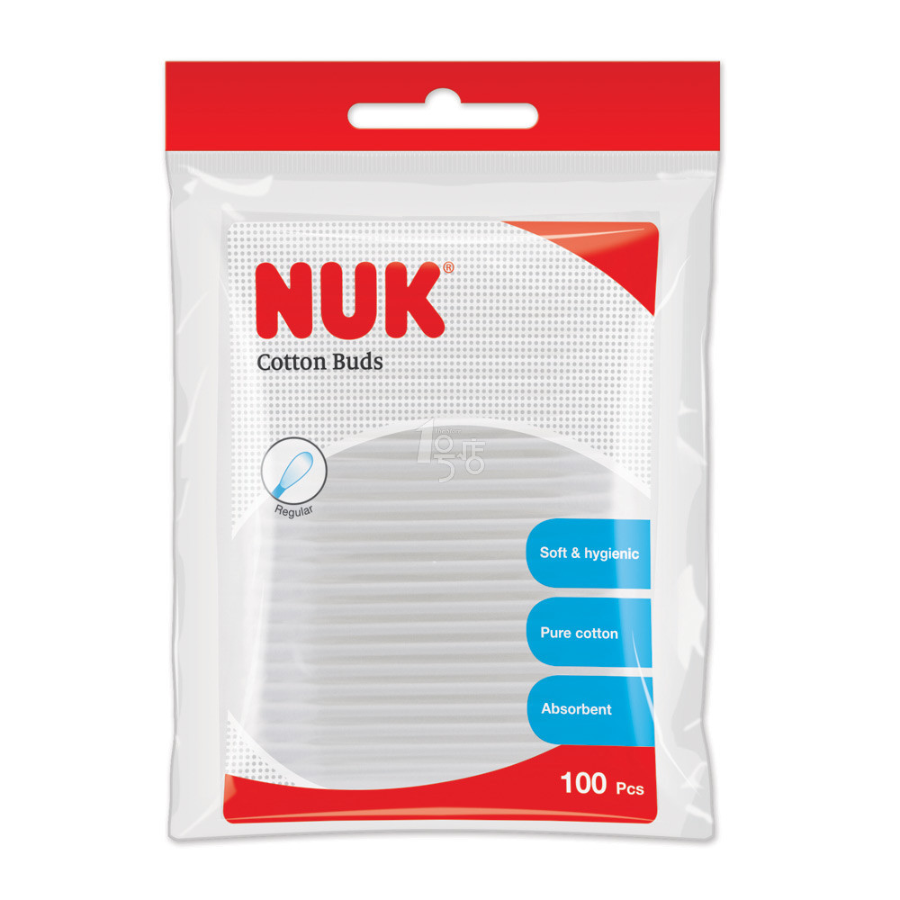 NUK袋装清洁棉签棒(双重封口) 100只/袋 颜色随机