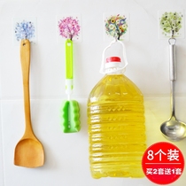 Strong adhesive hook sticky hook no trace glue kitchen bathroom suction cup wall hanging clothes creative non-stick hook door 8