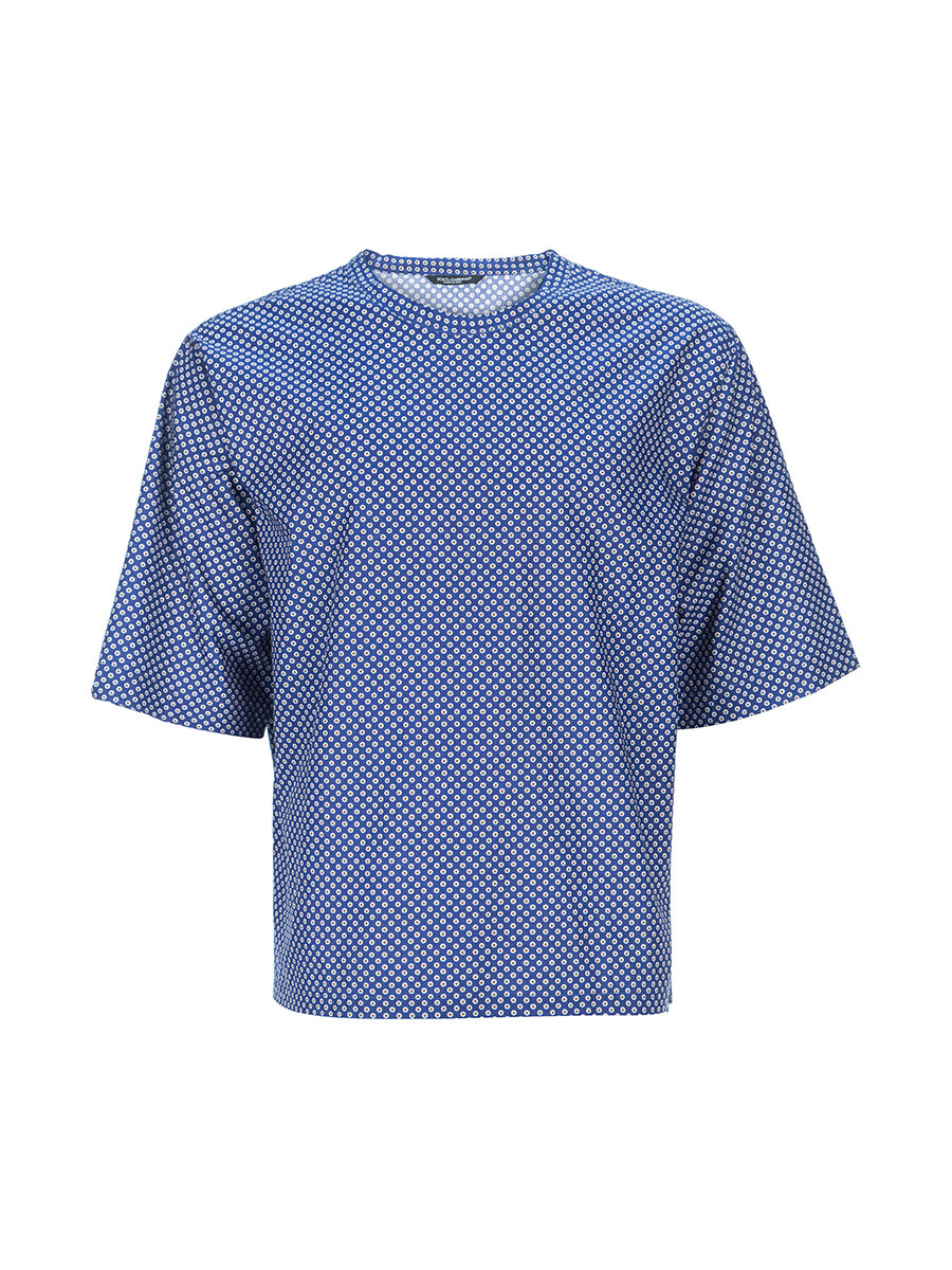 Dolce&Gabbana 蓝色全棉波点上衣