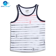 Áo khoác lửng mùa hè mới sọc cotton cotton nam vest rộng rãi và thoải mái thấm mồ hôi thể thao